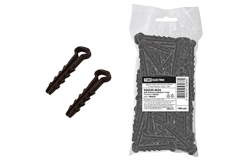 SQ0539-0036 Дюбель-хомут для плоского кабеля 6-14мм черный (100шт) TDM
