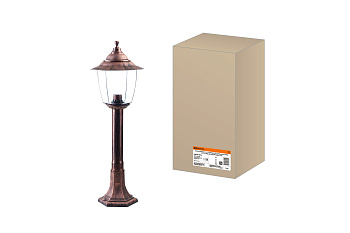 SQ0330-0536 Светильник Прага Эл-11-73-075М 60 Вт Е27 напольный на стойке h-0.75 м медь, прозрачный плафон TDM