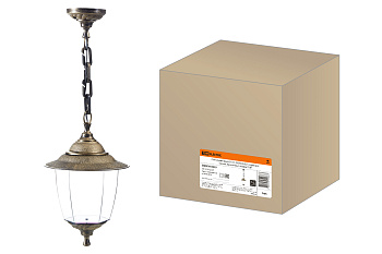 SQ0330-0529 Светильник Прага Эл-11-70Б 60 Вт Е27 подвесной бронза, прозрачный плафон TDM