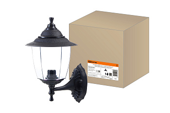 SQ0330-0522 Светильник Прага Эл-11-71 60 Вт Е27 настенный вверх черный, прозрачный плафон TDM