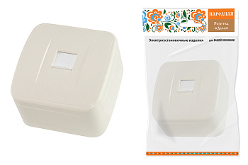 SQ1824-0024 Розетка компьютерная (RJ-45) открытой установки IP20, сл. кость "Дача" Народная