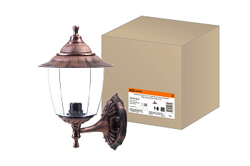 SQ0330-0524 Светильник Прага Эл-11-71М 60 Вт Е27 настенный вверх медь, прозрачный плафон TDM