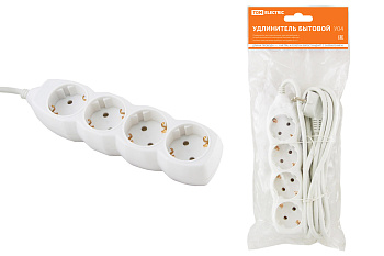 SQ1303-0011 Удлинитель бытовой  У04  4 гнезда, 3метра, с заземлением, ПВС 3х1мм2  16А/250В TDM