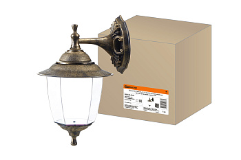 SQ0330-0526 Светильник Прага Эл-11-71-1Б 60 Вт Е27 настенный вниз бронза, прозрачный плафон TDM