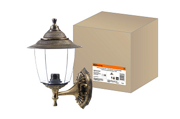 SQ0330-0523 Светильник Прага Эл-11-71Б 60 Вт Е27 настенный вверх бронза, прозрачный плафон TDM