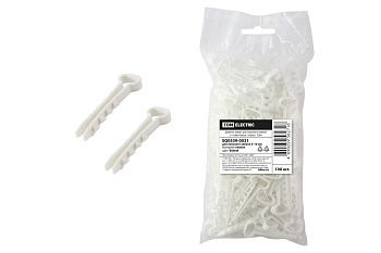 SQ0539-0031 Дюбель-хомут для плоского кабеля 5-10мм белый (100шт) TDM