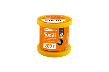 Припой ПОС 61, трубка с канифолью, ГОСТ 21931-76, O2 мм, 200 г, катушка, серия "Алмаз" TDM