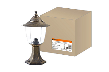 SQ0330-0532 Светильник Прага Эл-11-72Б 60 Вт Е27 напольный бронза, прозрачный плафон TDM