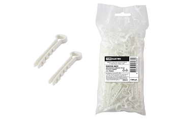 SQ0539-0035 Дюбель-хомут для плоского кабеля 6-14мм белый (100шт) TDM