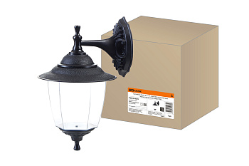 SQ0330-0525 Светильник Прага Эл-11-71-1 60 Вт Е27 настенный вниз черный, прозрачный плафон TDM