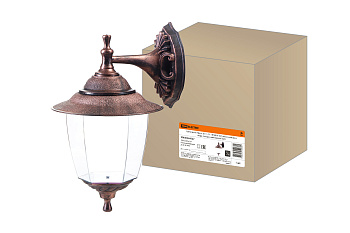 SQ0330-0527 Светильник Прага Эл-11-71-1М 60 Вт Е27 настенный вниз медь, прозрачный плафон TDM