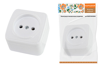 SQ1824-0007 Розетка 2П открытой установки IP20 10А, белая "Дача" Народная