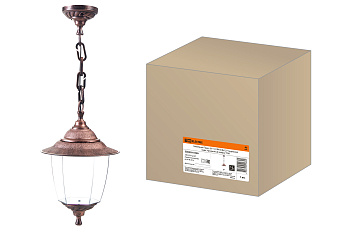 SQ0330-0530 Светильник Прага Эл-11-70М 60 Вт Е27 подвесной медь, прозрачный плафон TDM