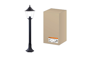 SQ0330-0537 Светильник Прага Эл-11-73-100 60 Вт Е27 напольный на стойке h-1.0 м черный, прозрачный плафон TDM