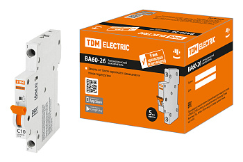 SQ0206-0602 Авт. выкл. ВА60-26-14 1P 10А 4,5кА х-ка С компакт TDM