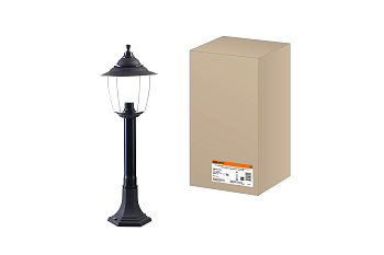 SQ0330-0534 Светильник Прага Эл-11-73-075 60 Вт Е27 напольный на стойке h-0.75 м черный, прозрачный плафон TDM