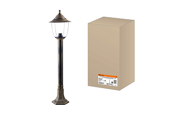 SQ0330-0538 Светильник Прага Эл-11-73-100Б 60 Вт Е27 напольный на стойке h-1.0 м бронза, прозрачный плафон TDM