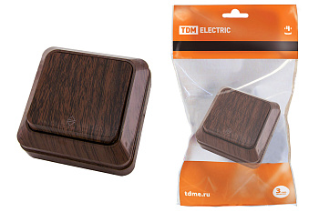 SQ1801-0029 Переключатель на 2 направления 1-кл. открытой установки IP20 10А, бук "Ладога" TDM