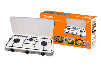 SQ2515-0003 Плитка газовая трёхконфорочная, ГП-3, белая, TDM