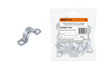 Скоба металлическая 2-х лапковая с внутр. d 16-17 мм (10 шт) TDM