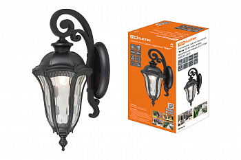 SQ0330-0203 Светильник садово-парковый "Вена" 60 Вт, вниз, алюм., прозрачное/черный, Е27, TDM