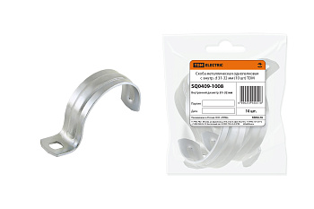 Скоба металлическая однолапковая с внутр. d 31-32 мм (10 шт) TDM