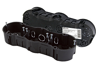 SQ1402-1919 Установочная коробка СП 3-х местная, 212х70х45мм, саморезы, IP20, инд. штрихкод, TDM