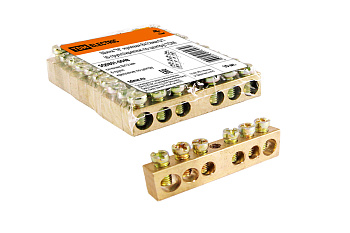 SQ0801-0048 Шина "N" нулевая 8х12мм  6/1 (6 групп/крепеж по центру) TDM