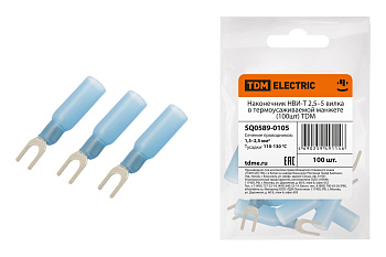 SQ0589-0105 Наконечник НВИ-Т 2,5–5 вилка в термоусаживаемой манжете (100шт) TDM