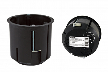 SQ1403-0910 Установочная коробка СП D73х73мм, углубленная, саморезы,  метал. лапки, IP20, инд. штрихкод, TDM