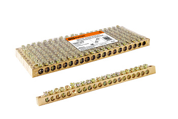 SQ0801-0063 Шина "N" нулевая 6х9мм 20/2 (20 групп/крепеж по краям) TDM