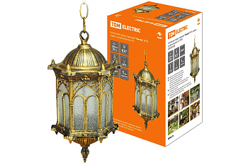 SQ0330-0089 Светильник садово-парковый "Ампир" 60 Вт, подвес шагрень/бронза Е27, TDM