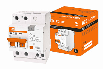 SQ0204-0011 Диф.автомат АД12 2Р 25А  30мА TDM