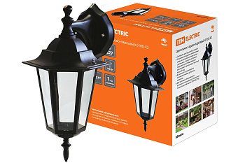 SQ0330-0007 Светильник 6100-02 садово-парковый шестигранник, 100Вт, вниз, черный TDM