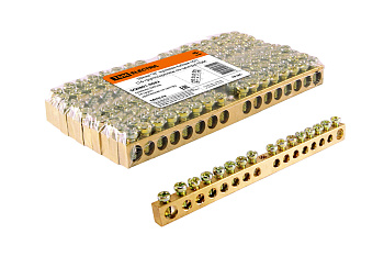 SQ0801-0042 Шина "N" нулевая 6х9мм 16/1 (16 групп/крепеж по центру) TDM