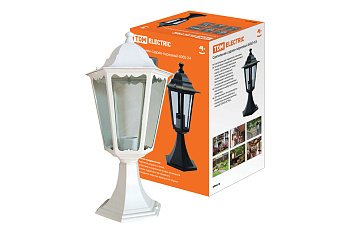 SQ0330-0064 Светильник 6060-24 садово-парковый шестигранник, 60Вт, стойка, белый