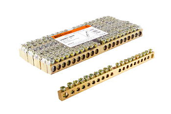 SQ0801-0044 Шина "N" нулевая 6х9мм 20/1 (20 групп/крепеж по центру) TDM