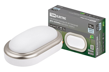 SQ0354-0021 Светильник накладной LED ДПО "Антарес" 15Вт 4000К овал 221*131*68 мм мат.серебро IP54 TDM