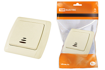 Выключатель 1 кл. с подсветкой 10А сл. кость "Онега" TDM