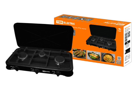 SQ2515-0006 Плитка газовая трёхконфорочная, ГП-3, чёрная, TDM - купить выгодно в Электромеханике