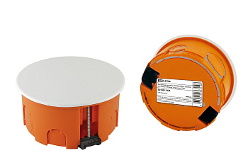 SQ1403-1925 Распаячная коробка СП D80х40мм, крышка, пл. лапки, IP20, инд. штрихкод, TDM