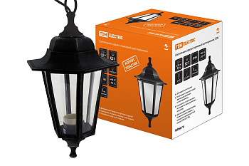 SQ0330-0703 Светильник садово-парковый НСУ 06-60-001 шестигранник, подвес, пластик, черный TDM