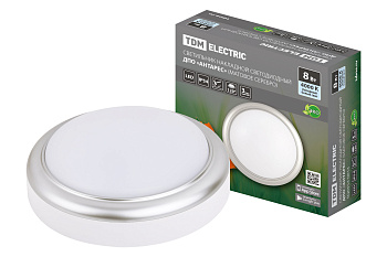 SQ0354-0014 Светильник накладной LED ДПО "Антарес" 8Вт 4000К круг 140*58 мм мат.серебро IP54 TDM