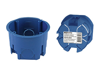 SQ1402-0932 Установочная коробка СП D68х45мм, без саморезов, синяя, IP20,  инд. штрихкод, TDM