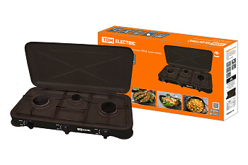 SQ2515-0009 Плита газовая трехкомфорочная, ГП-3, коричневая, TDM