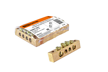 SQ0801-0057 Шина "N" нулевая 6х9мм  4/2 (4 группы/крепеж по краям) TDM