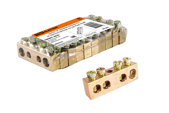 SQ0801-0036 Шина "N" нулевая 6х9мм  4/1 (4 группы/крепеж по центру) TDM