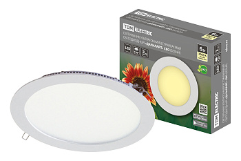 SQ0329-0027 Светильник ультратонкий встраиваемый светодиодный "Даунлайт" СВО (белый) 6 Вт 3000К TDM