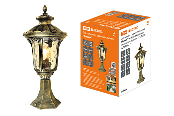 SQ0330-0215 Светильник садово-парковый "Париж" 60 Вт, стойка, алюм., прозрачное/бронза, Е27, TDM