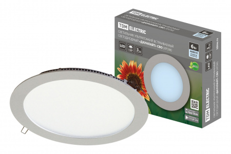 SQ0329-0102 Светильник ультратонкий встраиваемый светодиодный "Даунлайт" СВО (хром) 6 Вт 4000К TDM - купить выгодно в Электромеханике